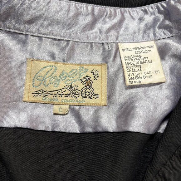 Roper Shirt Mens Large Black Horseshoe Western Embroidered Pearl Snap Rodeo - Picture 3 of 8